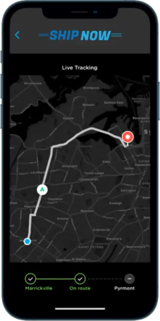 Ship Now app — same-day delivery booking and live driver tracking